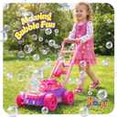 Hoopi Extreme Bubbles Lawn Mower for Toddlers, Spill-Proof Kids Bubble Machine with Lights for 2-Year-Old Girl Birthday Gift, Easter Gifts for Toddlers, Bubble Blowing Push Outdoor Toy with 3 Bottles, 21" x 11.5" x 9"