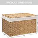 Large Wicker Storage Basket with Lid, 52.8 Gallon (200L), Natural