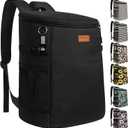Camping Cooler Backpack 30 Cans, Soft Backpack Coolers Insulated Leak Proof Travel Cooler Bag Waterproof Lunch Picnic Beach Work Trip Thermal Bag Drink Beverage Beer Bag Cooler (Black)