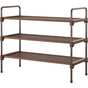 Kitsure Shoe Rack for Closet, Sturdy Shoe Shelf for Entryway, Space-Saving Shoes Organizer and Storage, 27.6" x 11.8" x 22.6", Brown