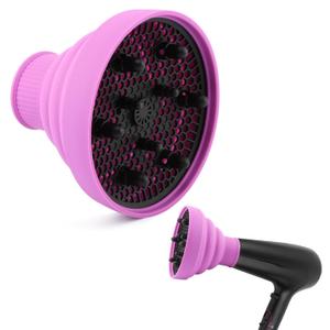 Travel Hair Dryer Diffuser Foldable Hair Dryer Diffuser Profession Blow Dryers Diffusers Attachment for Nozzle 1.57 inches to 1.96 inches(Purple)