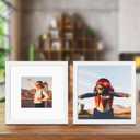 10x10 Picture Frame Set of 9, Display Pictures 8x8 with Mat or 10x10 without Mat, Multi Collage Gallery Square Photo Frames for Wall or Tabletop, White