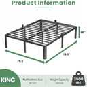 NKZ 18 Inch Metal Platform Bed Frame, King Size Bed Frame with Round Corner Legs, 3,500 lbs Heavy Duty Steel Slats Support, No Box Spring Needed, Easy Assembly, Noise Free