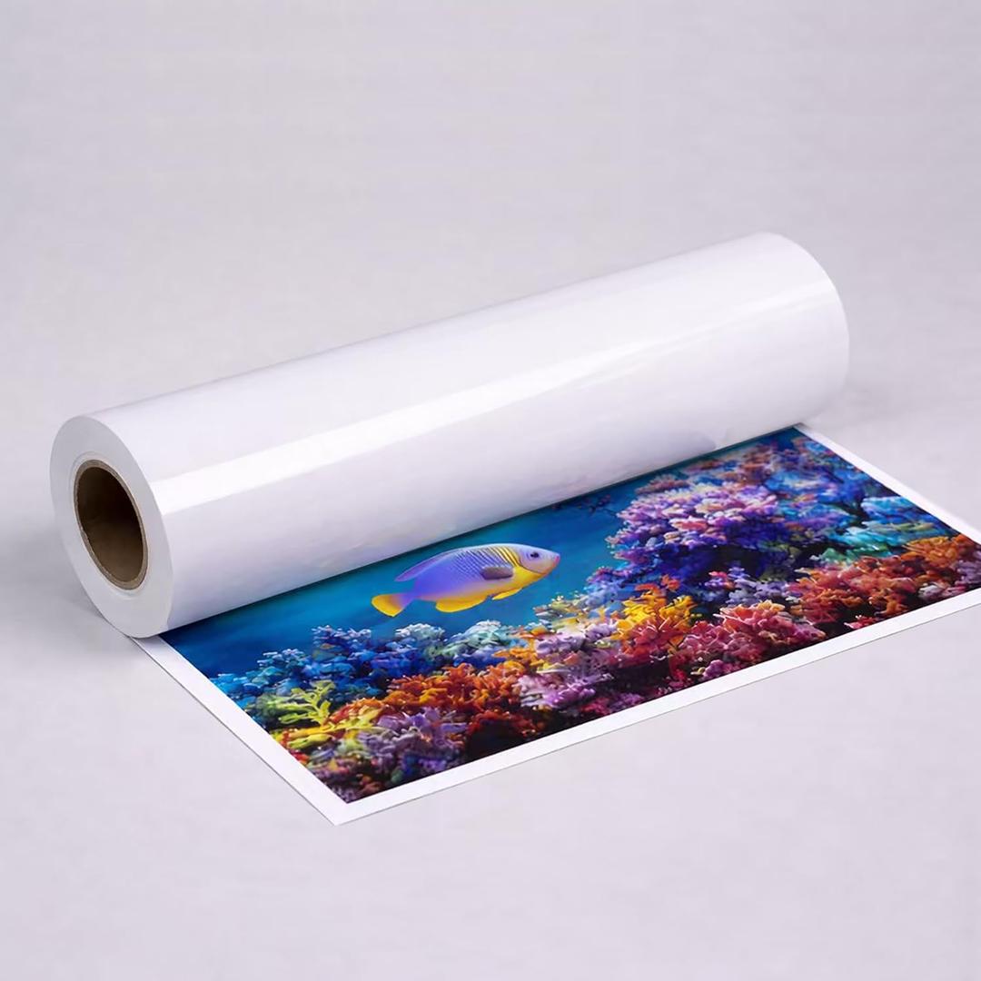 Glossy Bright White Printable Vinyl Sticker Roll, 24" x 1200" Waterproof Labels Roll for Roll-Feed Inkjet Printer With 3 Inch Core 80 Thick, Strong Adhesive, Water-Resistant Sticker Material
