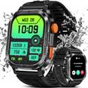 Military Smart Watch for Men (Answer/Make Calls), 2.13" AMOLED Smart Watch for Android and iOS, 5ATM Waterproof Fitness Watch with 123+ Sport Modes/SpO2/Heart Rate/Sleep Monitor,Black