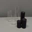 Shihanee Set of 3 Pillar Candles and 3 Glass Cylinder Candle Vases Holders Clear Pillar Jars for Wedding Centerpieces(2.6'' X 4.7'', 5.9'', 7.9'',Black)