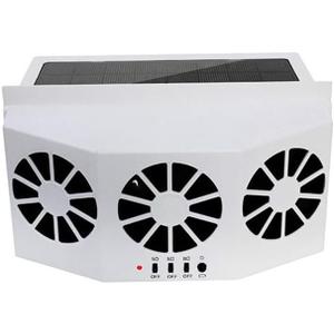 Solar Power Exhaust Fan, Vehicle Air Purifier Cooling Amplifier Window Fans Ventilator Radiator White