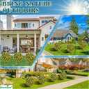 Fall Artificial Topiary Ball Trees with Spike Set of 2, Fall Faux Boxwood Plants for Outdoor Planters, UV Resistant Artificial Outdoor Shrubs, Fake Bushes for Porch, Garden, Patio Decor (B - Yellow Lilacs)