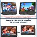 WONNIE 12" Dual Car DVD Players Portable DVD Players for Car Headrest Play a Same or Two Different Movies with 5-Hour Rechargeable Battery, Mounting Brackets, All Region, Support USB/Sync TV