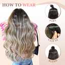 Fliace Clip in Hair Extensions for Women Brown with Blonde Highlights Long Wavy Hair Extensions Clip Ins 6PCS 20 Inch Synthetic Soft and Natural Thick Hair Pieces for Women