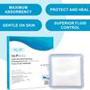 MedVance Super Absorbent Dressing, Non-Adhesive Pads for Wound Care, for Pressure Ulcers & 1st/2nd Degree Burns, Superior Moisture Absorption, Box of 10 dressings (6"x6" Bandage, 5"x5" Pad)