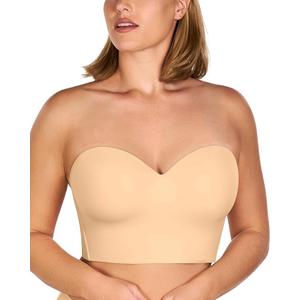HSIA Longline Strapless Bra for Women, Anti-Slip Support Corset for Large Bust Convertible Bustier Bandeau for Big Breasts, 40C
