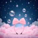 1Pc Sweet Pink Halloween Bow Headband Bowknot Hair Hoops Bands Headpiece Hairband for Women and Grils,Women Christmas Birthday Party Decorations Accessories Easy to Wear,Headbands Hair Accessories