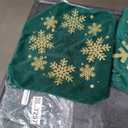 ONWAY Green Christmas Decorations Gold Throw Pillow Covers 20x20 Set of 4 Snowflakes Reindeer Decorative Cushion Cases Xmas Golden Decor for Couch Sofa Bedroom