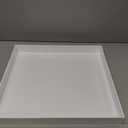 Large Glossy White Acrylic Serving Tray (18×16 Inches) Without Handles Spill Proof Acrylic Decorative Tray Organiser for Ottoman Coffee Table Countertop