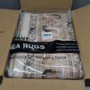 Area Rugs 5'x7' Washable Non-Slip, Floral Vintage Distress Print Pattern Medallion Carpet for Living Room Bedroom Dining Room, Beige Navy Blue Orange Colorful