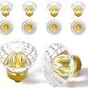 Antique Brass Crystal Cabinet Knobs Cabinets Knob, 8 Pack Flower Vintage Glass Clear Crystal Small Pull for Closet Dresser Drawers Cupboard Wardrobe, Retro Pulls Old Fashioned Drawer Gorgeous Handle