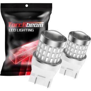 Torchbeam 7443 7440 LED Bulbs Red Brake Lights Super Bright, 3000LM 300% Brighter, 7441 7444 T20 LED Lights Replacement with Projector for Tail Parking Lights, CANBUS FREE