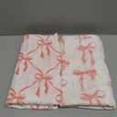 2 Pack Pink Bow Muslin Swaddle Blankets 70% Bambo 30% Cotton Breathable Receiving Blankets Newborn Essentials for Baby Girl Soft and Large 47 x 47 Inches (Bow)