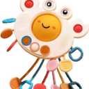 Yummy Baby Products Montessori Sensory Toy for Babies, Silicone Pull String Teething Toy, Perfect for Entertaining Baby While Developing Motor and Sensory Skills (Crab)