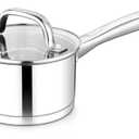 TeamFar 1 qt Saucepan, Stainless Steel Small Sauce Pan & Lid with Tri-ply Bottom for Cooking/Boiling/Stewing, For Induction/Gas/Electric, Non-Toxic & Heavy Duty, Straight Side & Dishwasher Safe