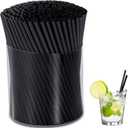 [1000 Pcs] Black Disposable Cocktail Short Straws - 5 Inch Coffee & Cocktail Stirrers Plastic Straws 0.16 Inch Diameter for Whiskey, Bar, Club, Soda, Cocktail, Teas