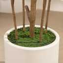 Ferrgoal Artificial Eucalyptus Tree5FT UV Resistant Fake Outdoor Plants,Artificial Plants Indoor with White Planter,Silk Leaves,Faux Tree for Home Decor Floor Porch Liveing Room