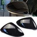 1 Pair Black Rearview Mirror Cover Left Right Side Mirror Covers Caps for VW Golf MK7 7.5 GTI 7 Golf 7 R (Black)