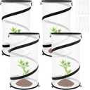 Hoypeyfiy 4 Pcs Pop Up Insect & Bird Barrier Plant Cover Net, 12"x24" Round Foldable Mesh Protector, Garden Cage Guard with Stakes & Carry Bag, Keep Animals & Birds Out for Vegetables and Flowers