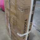 Convertible Sleeper Chair-Fabric Futon Sofa Bed, Single Sleeper Sofa, Small Couch Bed with USB Port, Foldable Table, Pillow, Adjustable Backrest for Dorm/Bedroom/College Lightgrey