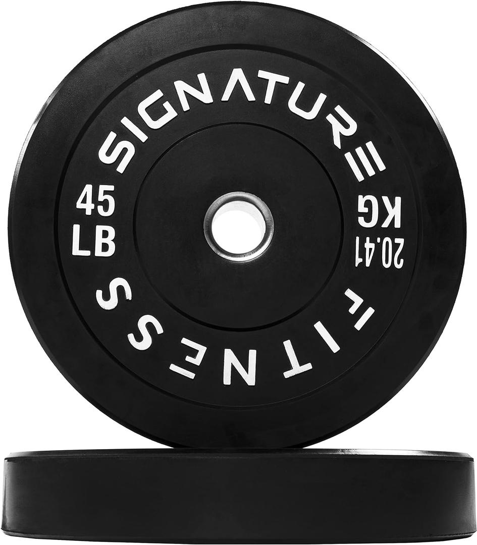 Fitvids 2" Olympic Bumper Plate Weight Plates with Steel Hub, 45LB, Pair