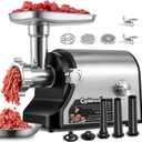 CGOLDENWALL Electric Meat Grinder & Sausage Stuffer, 480lbs/H Heavy Duty Meat Mincer with Speed Settings, 2 Stainless Steel Blades, 3 Grinding Plates, #10 Ideal for Deer Processing, Pet Food Grinding