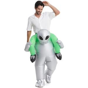 HSCTEK Inflatable Adult Ride On Alien Costume (Large, Silver)