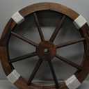 Qunclay 2 Pcs Wagon Wheel Decor Wooden Western Cowboy Party Decorations Vintage Rustic Wagon Wheel Wood Cartwheel Decor for Bar Garage Indoor Outdoor (Brown,12 Inch)
