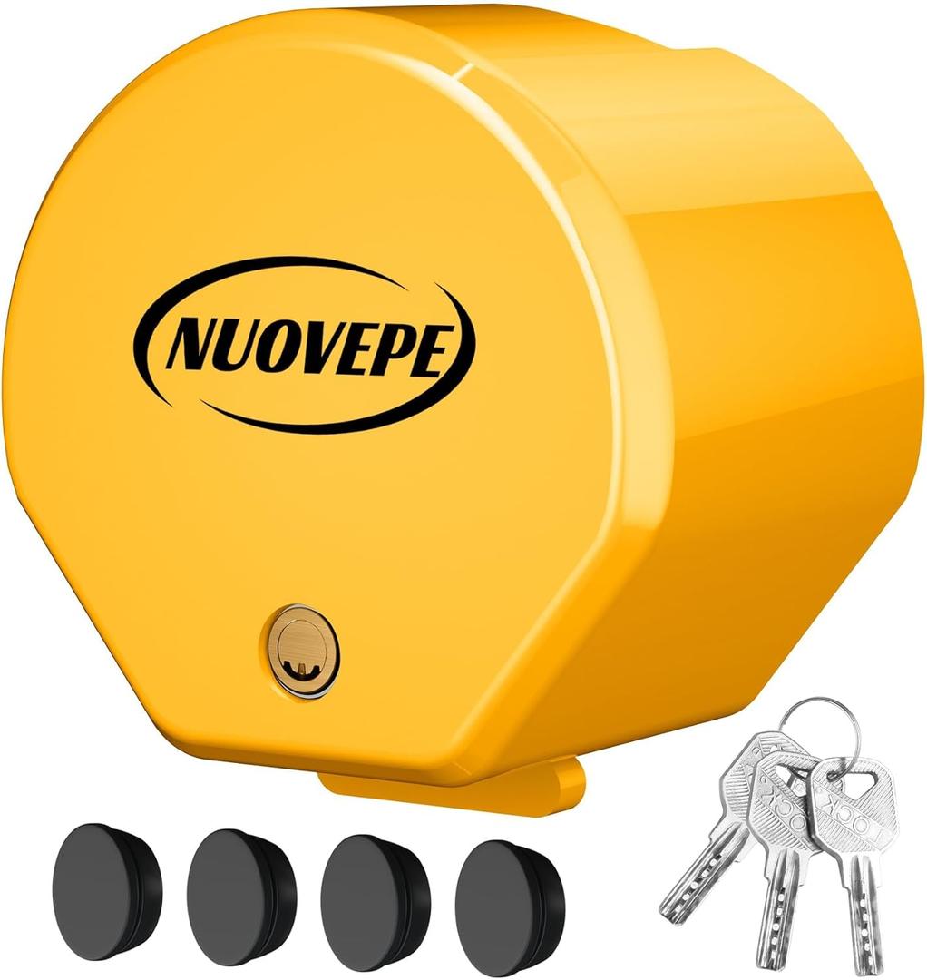 Heavy Duty Trailer Hitch Locks: Universal Fit 1-7/8", 2" and 2-5/16" Couplers, Reinforced Solid Steel Tow Lock for Trailer Tongue, Anti Theft Coupler Lock for RV, Cargo, Boat, Camper, Utility (Yellow)