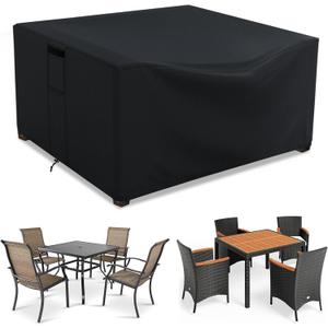 Patio Furniture Covers Waterproof, Heavy Duty 600D Outdoor Furniture Covers for Outside Sectional Sofa Set,Tear Resistance and Anti-UV, Black,55"L x 55"W x 35"H