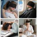 LC-dolida Bamboo Cotton Bluetooth Sleep Mask, 2 in 1 3D Soft Sleep Mask with Sleep Headphones, Sleep Eye Mask with Timming Setting, Blackout Sleeping Mask for Side Sleepers, Women Men, Black