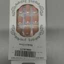 LPOODDNU White French Tip Press on Nails Medium Square Fake Nails Pink Manicure Glue on Nails Glossy Acrylic Nails Press ons Cute Stick on Nails for Women, 24Pcs