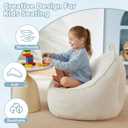 HUGHEAVEN Bean Bag Chairs for Kids, Toddler Bean Bag Chair, Comfy Cozy Reading Chair & Stuffed Toddler Floor Sofa, Soft Beanbag Chairs for Boys and Girls, Lazy Floor Seat for Gaming and Reading, Beige, Small