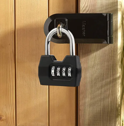 Combination Lock, 4 Digit Padlock, Waterproof Gate Lock for School, Employee, Gym & Sports Locker, Case, Toolbox
