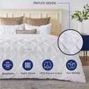 eBeddy Linens Ultra Silky Soft Pinch Pleated Egyptian Cotton Oversized King 120x98 Size 3-Pieces Duvet Cover Hidden Zipper Closer & Corner Ties Durable and Fade Resistant, Pintuck White