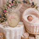 2 x Baby Announcement Sign, Hello World Newborn Sign for Hospital, Shes Here Card, Wooden Newborn Photography Props Double-Sided, Birth Announcement Sign, Gifts baby Shower, Nursery Room Decoration (QR2)