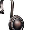 CHICTIE Bronze Shower Curtain Hooks Rings,Oil Rubbed Decorative Shower Curtain Hooks,Rustproof Vintage Shower Hooks for Bathroom,Set of 12 (Oil-Rubbed Bronze)