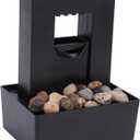 LED Light Desktop Fountain Gurgling Water Polished Pebbles USB Cable for Home and Office Decoration