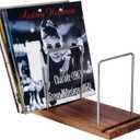LiTY Vinyl Record Storage Holder, Solid Wood Record Stand for albums, 50-75 LP Vinyl Rack, Built-in Now Playing, for Albums Rack Organizer Record Display
