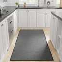 Kitchen Rug, Rubber Non Slip Kitchen Rugs Washable, Absorbent Runner Mat for Floor, Machine Washable Standing Mats for in Front of Sink, Door, Laundry, Entryway, Hallway (Black, 71"  35.5") (2'11" x 5'11" (Rectangular))