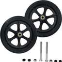 2 Pack 8" Replacement Wheelchair Wheels for Rollator Walker Wear-Resistant PU Wheelchair Front Wheels Drive Rollator Wheels Parts(Black, 8 Inch)