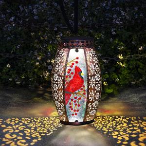 Mother's Day Gifts,Solar Lanterns Outdoor Hanging Cardinal Garden Decor Light Decorative Waterproof for Women Mom Mothers Grandma Grandparents Birthday Gift