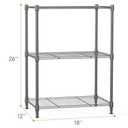 IZEUK 3 Tier Shelf, Heavy Duty Steel Wire Shelving Unit for Home, Kitchen, Laundry Room Organization, Office Storage Rack (17.7" W x 11.8" D x 26.3" H, 450LBS, Grey)