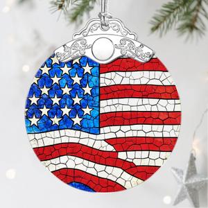 American Flag Ornament, Stained Glass Christmas Decorations, Christmas Ornaments for Tree, Holiday Ornament, Patriotic Themed Gifts, Holiday Party Gifts, Gift Ideas & Xmas Gift